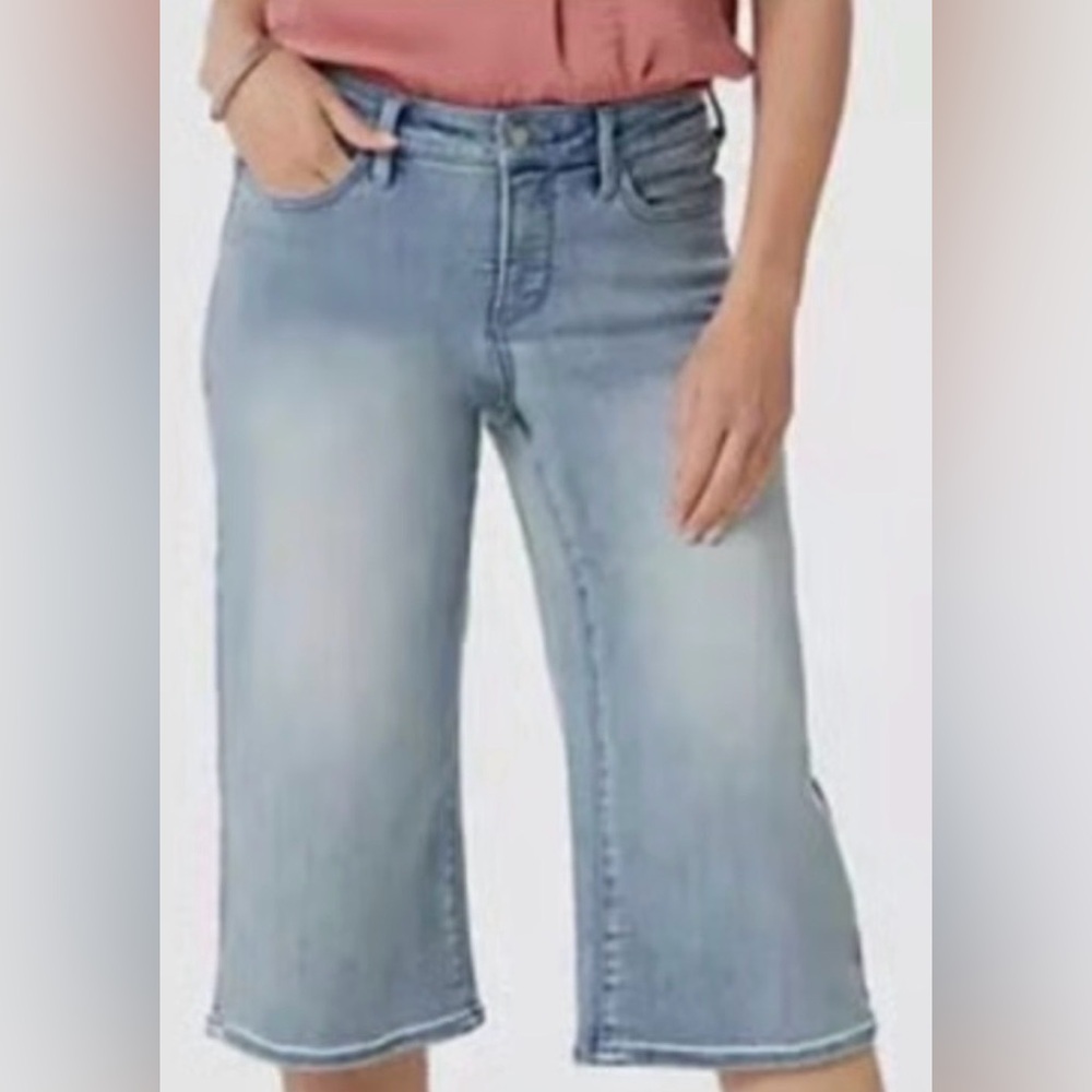NYDJ Not Your Daughters Jeans daybreak Blue wide leg capri Jeans nwt